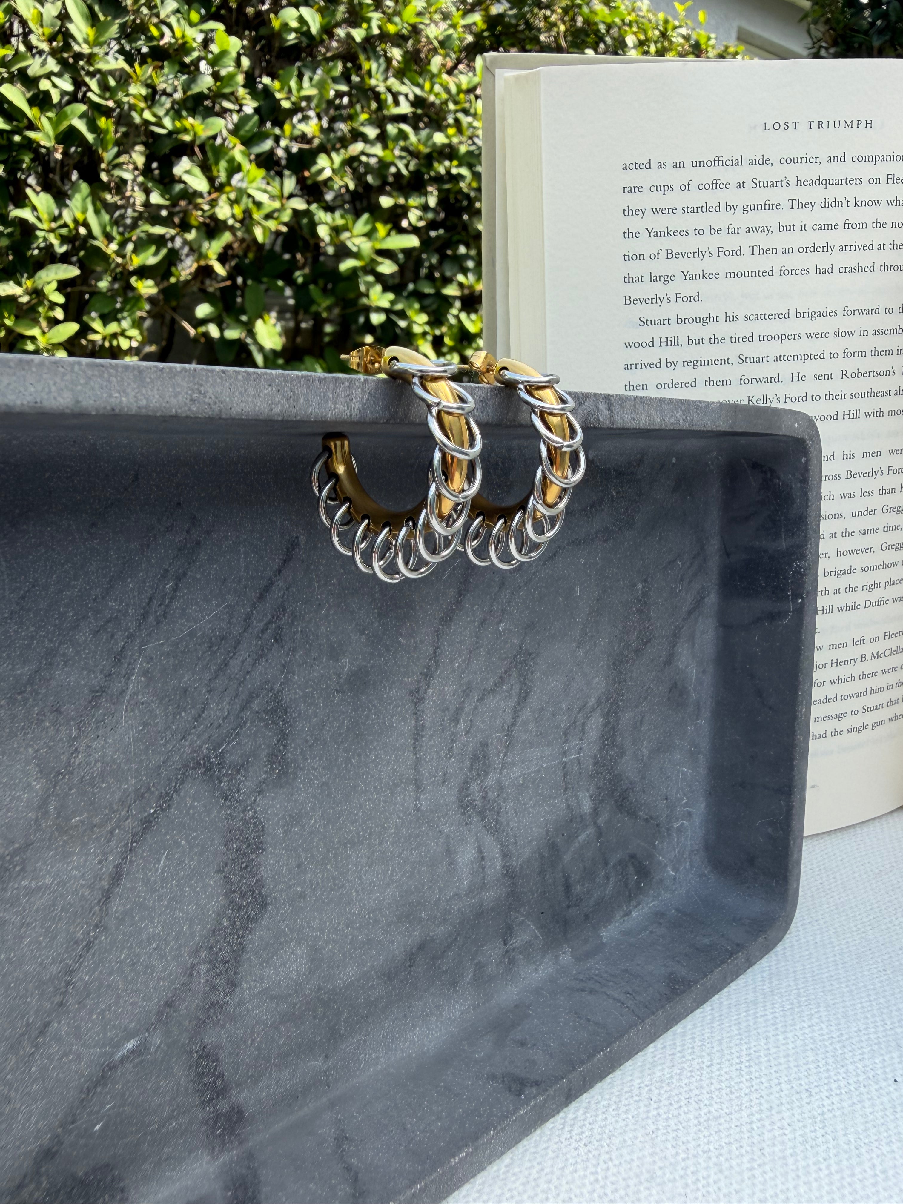 Edgy Mixed-Metal Hoops