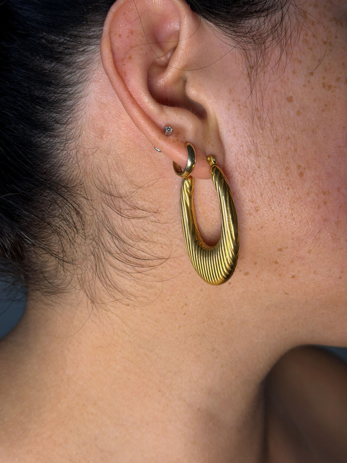 Sculpted Ribbed Hoops